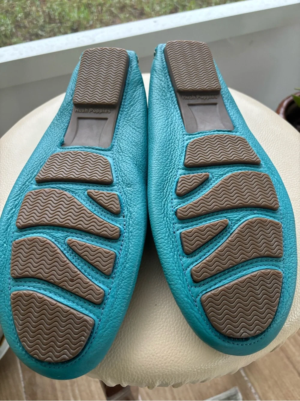 Men's Teal Leather Driving Loafers